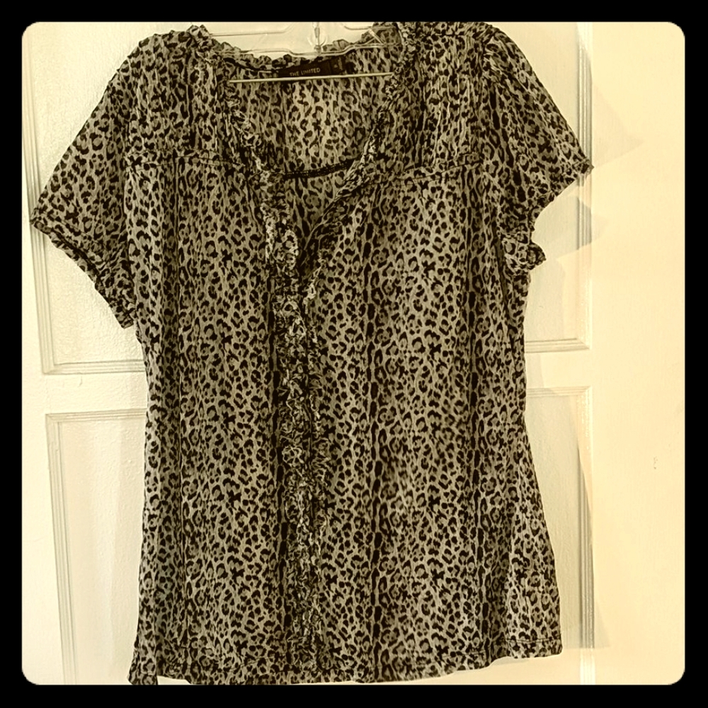Sheer leopard pattern shirt